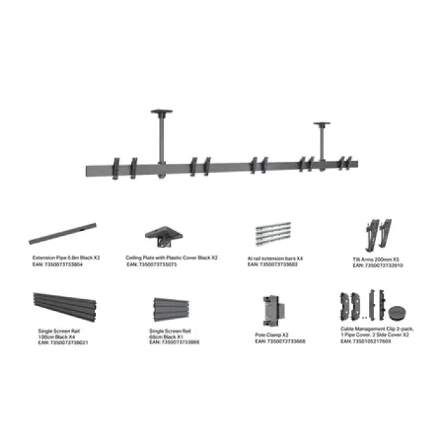 Multibrackets M Menu Board Mount Pro MBC5X1U - Metal